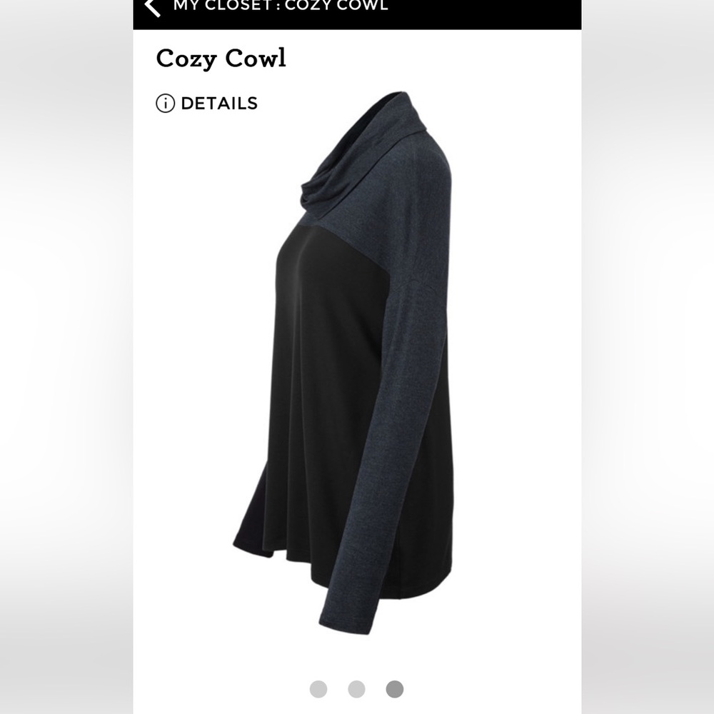 Cabi cozy cowl is super soft and comfy. Size M